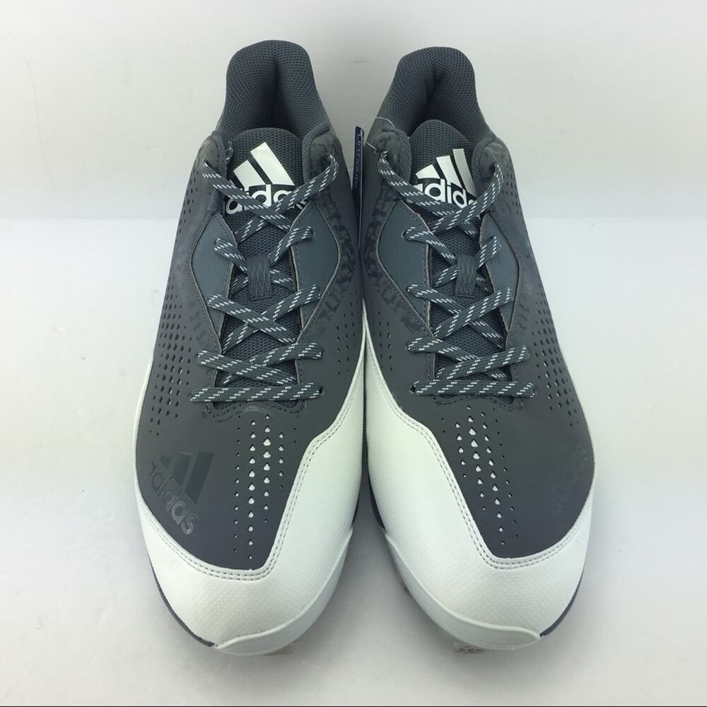 Adidas Baseball PowerAlley Cleats‎ Men Size 12.5 Gray White Brand New